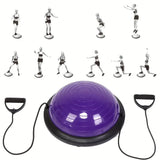 NNETM Balance Ball Gym Training Exercise Half Fitness with Pump & Band - Purple