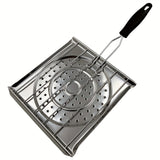 NNETM Stainless Steel Stove Top Toaster with Foldable Handle