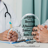 NNETM Islamic Acrylic Heart-Shaped Eid Mubarak Ornament