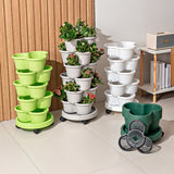 NNETM Stackable Self-Watering Plastic Planters (6 pcs)