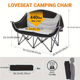 NNETM 2-Person Folding Loveseat Camping Chair Outdoor