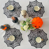 2/4/8pcs, Black Lace Polyester Placemats, Halloween Round Placemats, Table Decoration Napkin Cloths, Western-Style Placemats Placemats, Home Decorations, Gifts