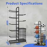 Multi-Tier Basketball Storage Rack Organizer