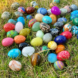 NNETM 20pcs Natural Polished Stone Chakra Egg Crystal Set