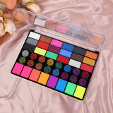 42-Color Water-Based Face Paint Set with Glitte