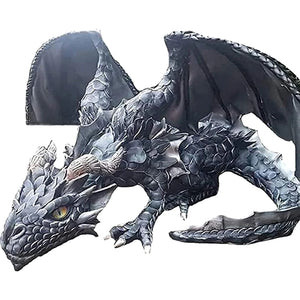 NNEOBA Garden Squatting Dragon Sculpture Guardian Statue Gothic Decor