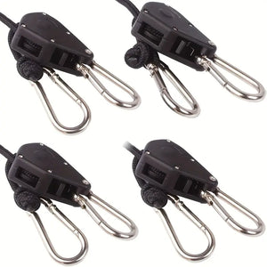 NNETM Adjustable Camping Wind Rope Pulley Tie Down Kit with Carabiners - Set of 4