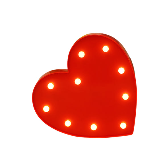 NNETM Red Heart-Shaped LED Night Light Table Lamp