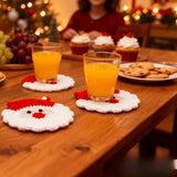 6-Piece Handmade Crochet Santa Claus Coaster Set