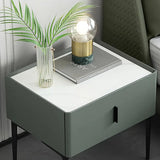 NNETM Black Metal Legs & Handles Bedside Table