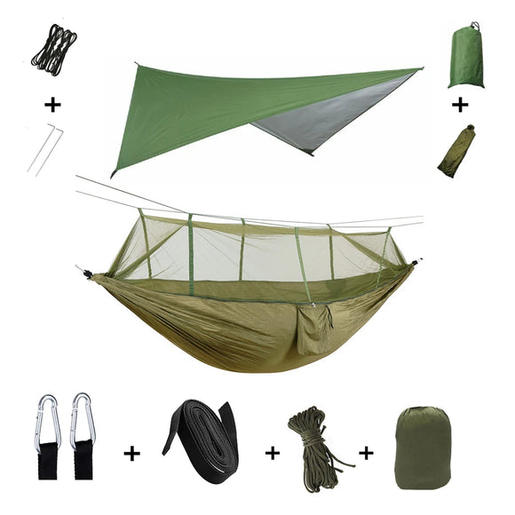 NNEOBA Camping Hammock with Mosquito Net and Rain Tarp