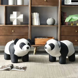 NNETM Solid Wood Bench - Charming Panda-Shaped
