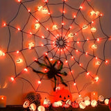 1pc Halloween Spider Web Light LED purple light, orange light, Halloween light string suitable for parties, bedrooms, bars, haunted houses, Halloween decorative atmosphere lights (excluding spiders) Halloween decorations, Chrismas decorations