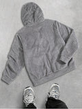 NNETM Men's Plush Hooded Zip Cardigan
