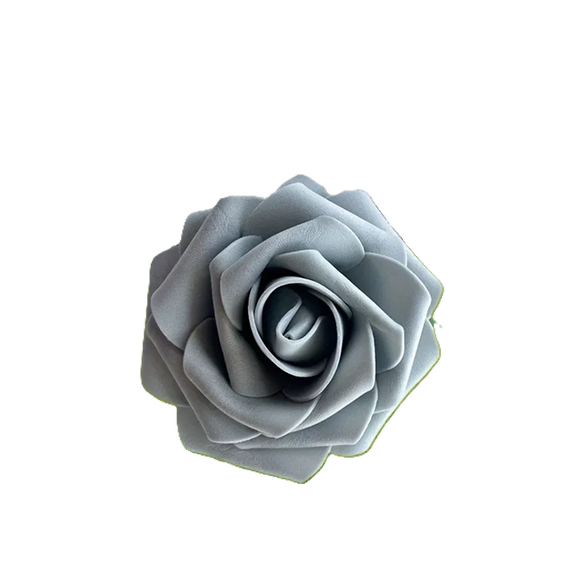 NNETM 25-Piece Grey Artificial Foam Rose Flowers with Stems (7-7.5CM) - Realistic Simulation