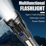 NNETM High-Power LED Flashlight Zoomable Rechargeable 7 Modes