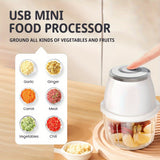 NNETM Mini USB Rechargeable Electric Food Processor