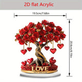 NNETM 2D Crystal Heart "Tree of Love" Acrylic Decor