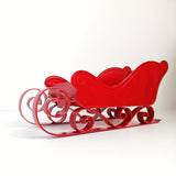 Red Christmas Sleigh Ornament 28.5cm Plastic Holiday Decor