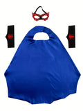Carnival Boys Superhero Spider Cloak Costume Set, Game Party Cosplay Spider Eye Mask, Children's Cloak, Birthday Performance Dress Up, Halloween / Christmas / Kid's Gift