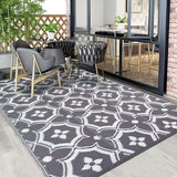 NNETM Outdoor Reversible Patio Mat Geometric Pattern