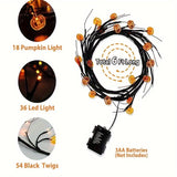 1pc 6 Ft 54 Lights 18 Pumpkin Acrylic Orange Light Pumpkin Vine Light Home Decoration Additions Vine String Lights Halloween Decorative Lights Decorative Atmosphere Simulation Branch Lights
