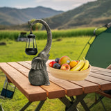 NNETM Solar Elephant Garden Light Sculpture with Lantern