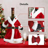 NNEOBA Christmas Red Dress Wine Bottle Covers Velvet Xmas Bags