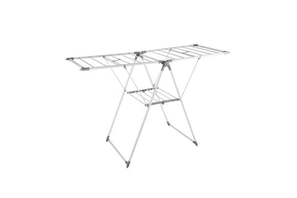 NNEKG Foldable Clothes Hanger Drying Rack Stand 21 Rail(White)