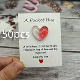NNEOBA 50pcs Heart Pocket Hugs with Encouragement Card