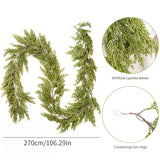NNEOBA Artificial Cedar Christmas Garland for Home Decor (2.7m)