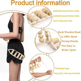 NNEOBA Wooden Therapy Cellulite Massage Roller Handmade Back Massager Brown