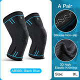 NNEOBA 2pcs Compression Knee Support Sleeve Elastic & Breathable Knee Brace XL