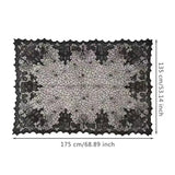 NNEOBA Halloween Lace Tablecloth – Rectangular Haunted House & Pumpkin Design