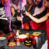 NNEOBA Halloween Lace Tablecloth – Rectangular Haunted House & Pumpkin Design