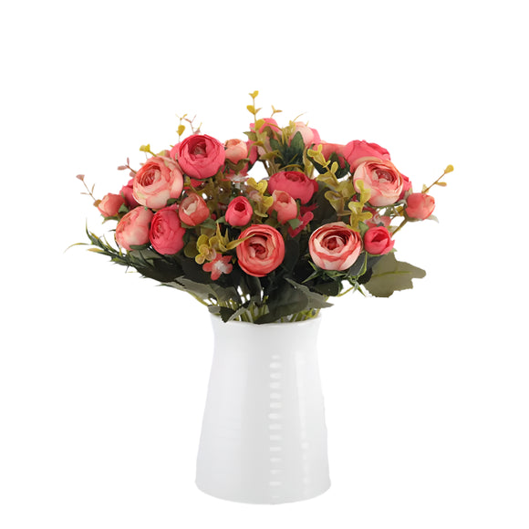 NNEOBA 10 Heads Vintage Tea Roses Silk Artificial Flowers