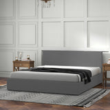 Milano Luxury Gas Lift Bed with Headboard (Model 1) - Grey No.28 - Double-1935488861635481601