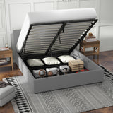 Milano Luxury Gas Lift Bed with Headboard (Model 1) - Grey No.28 - Double-1935488861635481602