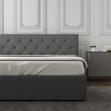 Milano Capri Luxury Gas Lift Bed With Headboard (Model 3) - Grey No.28 - Double-1935488861786476546