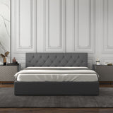 Milano Capri Luxury Gas Lift Bed With Headboard (Model 3) - Grey No.28 - Double-1935488861786476549
