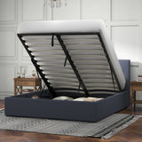 Milano Luxury Gas Lift Bed with Headboard (Model 1) - Charcoal No.35 - King-1935488861945860097