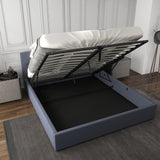 Milano Capri Luxury Gas Lift Bed With Headboard (Model 3) - Charcoal No.35 - Queen-1935488862897967107