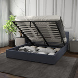 Milano Capri Luxury Gas Lift Bed With Headboard (Model 3) - Charcoal No.35 - Queen-1935488862897967108