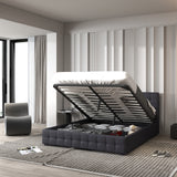 Milano Decor Eden Gas Lift Bed - Dark Grey - Double-1935488863514529794