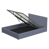 Milano Luxury Gas Lift Bed with Headboard (Model 1) - Charcoal No.35 - Double-1935488863975903232