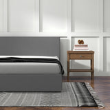 Milano Luxury Gas Lift Bed with Headboard (Model 1) - Grey No.28 - Single-1929686790168514565