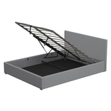 Milano Luxury Gas Lift Bed with Headboard (Model 1) - Grey No.28 - King-1929686790323703808