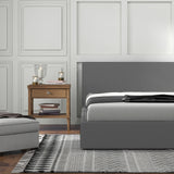 Milano Luxury Gas Lift Bed with Headboard (Model 1) - Grey No.28 - King Single-1935488864126898180
