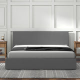 Milano Luxury Gas Lift Bed with Headboard (Model 1) - Grey No.28 - King Single-1935488864126898182