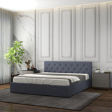 Milano Capri Luxury Gas Lift Bed With Headboard (Model 3) - Charcoal No.35 - Single-1935488864273698817